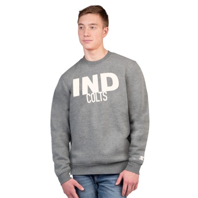 Indianapolis Colts Starter Charcoal Assist Fleece Crewneck Sweatshirt