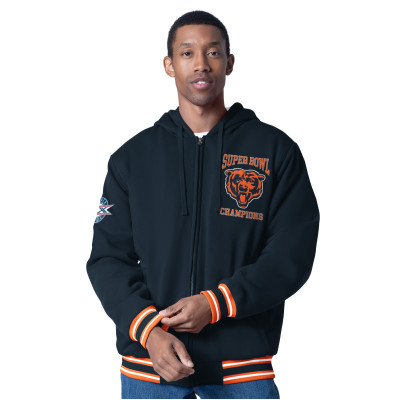 Куртка Chicago Bears G-III Sports by Carl Banks Navy Power Forward Commemorative Full-Zip Hooded