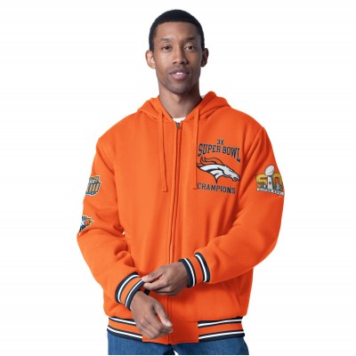 Denver Broncos G-III Sports by Carl Banks Orange Power Forward Commemorative Full-Zip Hooded Jacket