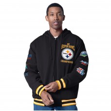 Pittsburgh Steelers G-III Sports by Carl Banks Black Power Forward Commemorative Fleece Full-Zip Hoodie