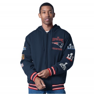 New England Patriots G-III Sports by Carl Banks Navy Power Forward Commemorative Full-Zip Hooded Jacket