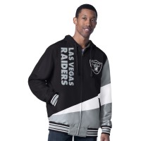 Las Vegas Raiders G-III Sports by Carl Banks Black/Charcoal Dual Threat Reversable Full-Zip Hooded Jacket