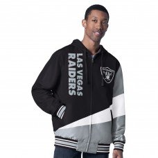 Las Vegas Raiders G-III Sports by Carl Banks Black/Charcoal Dual Threat Reversable Full-Zip Hooded Jacket