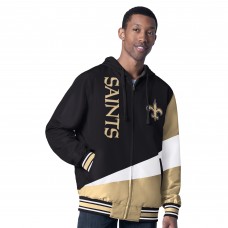 New Orleans Saints G-III Sports by Carl Banks Black/Charcoal Dual Threat Reversable Full-Zip Hooded Jacket