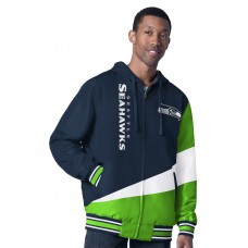 Seattle Seahawks G-III Sports by Carl Banks College Navy/Charcoal Dual Threat Reversable Full-Zip Hooded Jacket
