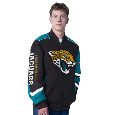 Jacksonville Jaguars G-III Sports by Carl Banks Black Prime Time Full-Zip Racing Jacket