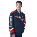 New England Patriots G-III Sports by Carl Banks Navy Prime Time Full-Zip Racing Jacket New England Patriots G-III Sports by Carl Banks Navy Prime Time Full-Zip Racing Jacket