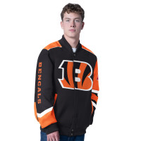 Cincinnati Bengals G-III Sports by Carl Banks Black Prime Time Full-Zip Racing Jacket