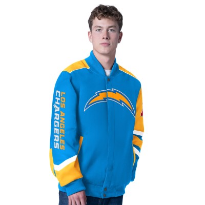 Los Angeles Chargers G-III Sports by Carl Banks Powder Blue Prime Time Full-Zip Racing Jacket