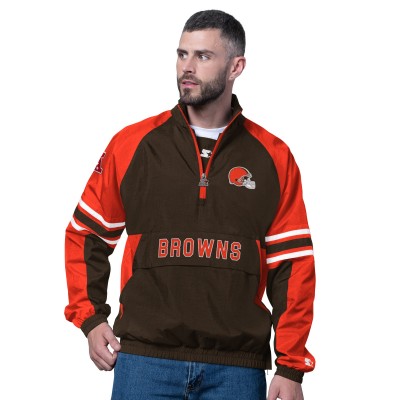 Cleveland Browns Starter Brown Prospect Half-Zip Pullover