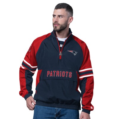 New England Patriots Starter Navy Prospect Half-Zip Pullover