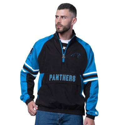 Carolina Panthers Starter Black Prospect Half-Zip Pullover
