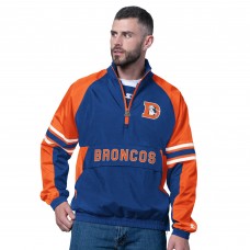 Denver Broncos Starter Royal Vintage Logo Prospect Half-Zip Pullover
