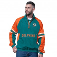 Miami Dolphins Starter Aqua Vintage Logo Prospect Half-Zip Pullover