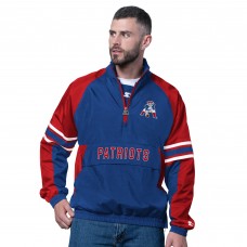 New England Patriots Starter Royal Vintage Logo Prospect Half-Zip Pullover