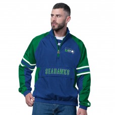 Seattle Seahawks Starter Royal Vintage Logo Prospect Half-Zip Pullover