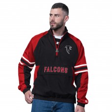 Atlanta Falcons Starter Black Vintage Logo Prospect Half-Zip Pullover