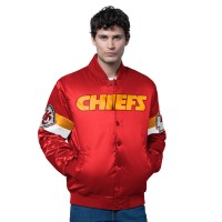 Kansas City Chiefs Starter Red Triple Option Satin Varsity Full-Snap Jacket