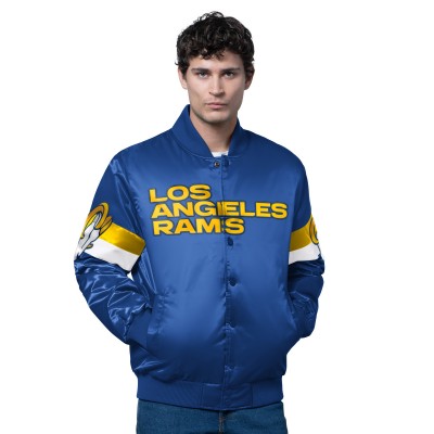 Los Angeles Rams Starter Triple Option Satin Varsity Full-Snap Jacket - Royal