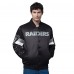 Las Vegas Raiders Starter Black Triple Option Satin Varsity Full-Snap Jacket
