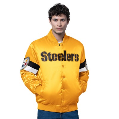 Pittsburgh Steelers Starter Gold Triple Option Full-Snap Varsity Jacket