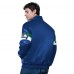 Seattle Seahawks Starter Royal Triple Option Satin Varsity Vintage Logo Full-Snap Jacket