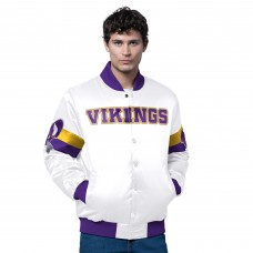 Minnesota Vikings Starter White Triple Option Satin Varsity Full-Snap Jacket
