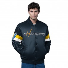 Los Angeles Chargers Starter Navy Triple Option Satin Varsity Vintage Logo Full-Snap Jacket