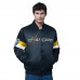 Los Angeles Chargers Starter Navy Triple Option Satin Varsity Vintage Logo Full-Snap Jacket Los Angeles Chargers Starter Navy Triple Option Satin Varsity Vintage Logo Full-Snap Jacket