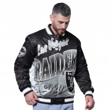 Las Vegas Raiders Starter Black Pass Rush Varsity Full-Snap Jacket