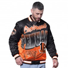 Cincinnati Bengals Starter Black Pass Rush Varsity Full-Snap Jacket Cincinnati Bengals Starter Black Pass Rush Varsity Full-Snap Jacket