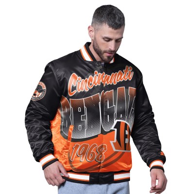 Cincinnati Bengals Starter Black Pass Rush Varsity Full-Snap Jacket