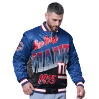 New York Giants Starter Royal Pass Rush Varsity Full-Snap Jacket