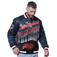 New England Patriots Starter Navy Pass Rush Varsity Full-Snap Jacket