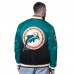 Miami Dolphins Starter Aqua Pass Rush Varsity Full-Snap Jacket