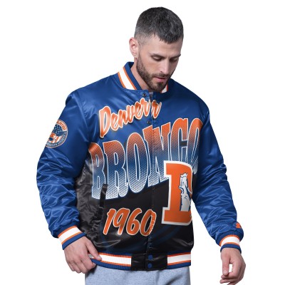 Denver Broncos Starter Royal Retro Pass Rush Varsity Full-Snap Jacket