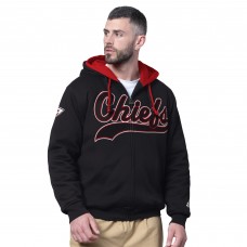 Kansas City Chiefs Starter Black Big Shot Full-Zip Double Hoodie