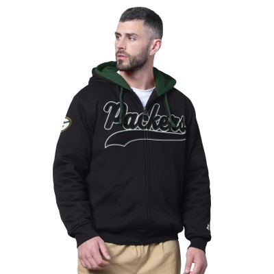 Толстовка Green Bay Packers Starter Black Big Shot Full-Zip Double