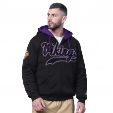 Minnesota Vikings Starter Black Big Shot Full-Zip Double Hoodie