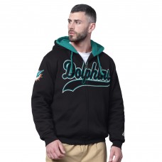 Miami Dolphins Starter Black Big Shot Full-Zip Double Hoodie