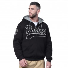 Las Vegas Raiders Starter Black Big Shot Full-Zip Double Hoodie