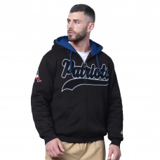 New England Patriots Starter Black Big Shot Throwback Full-Zip Double Hoodie New England Patriots Starter Black Big Shot Throwback Full-Zip Double Hoodie