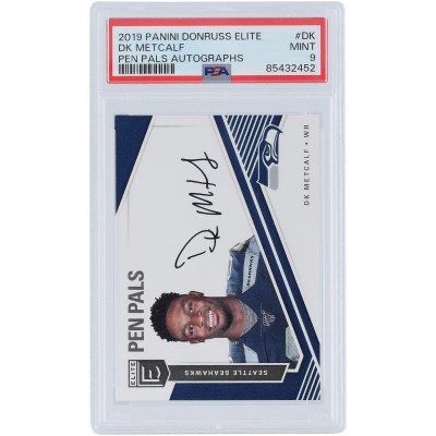 DK Metcalf Seattle Seahawks Autographed 2019 Panini Donruss Elite Pen Pals #PP-DK PSA Authenticated 9 Rookie Card