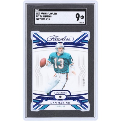 Dan Marino Miami Dolphins 2023 Panini Flawless Sapphire #87 #3/15 SGC Authenticated 9 Card