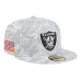 Бейсболка Las Vegas Raiders New Era White 2025 Salute to Service Fan Pack 59FIFTY