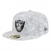 Бейсболка Las Vegas Raiders New Era White 2025 Salute to Service Fan Pack 59FIFTY