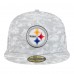 Бейсболка Pittsburgh Steelers New Era Gray 2025 Salute to Service Fan Pack 59FIFTY