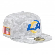 Бейсболка Los Angeles Rams New Era 2025 Salute to Service Fan Pack 59FIFTY - White