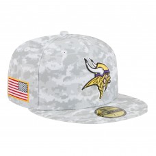 Бейсболка Minnesota Vikings New Era White 2025 Salute to Service Fan Pack 59FIFTY
