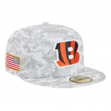 Бейсболка Cincinnati Bengals New Era White 2025 Salute to Service Fan Pack 59FIFTY
